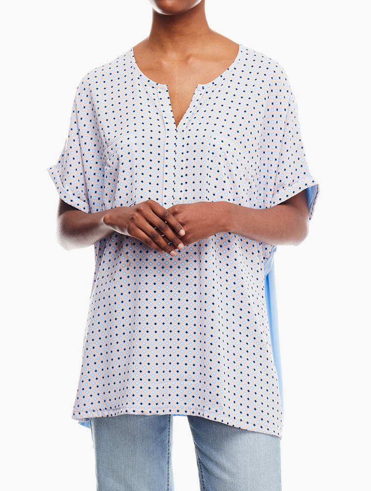 MyRunway Shop Tchibo Printed Round Neck Pocketed Blouse for Women